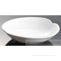 super pure plain white design emboss color color glazed oval bowl